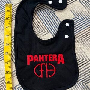 Black Baby Bib with Red Logo Pantera